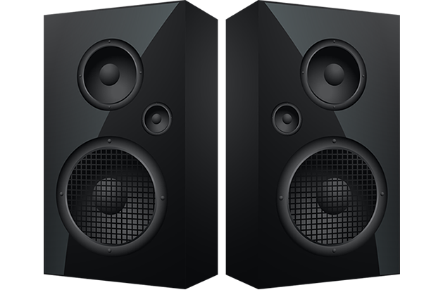 black floor speakers